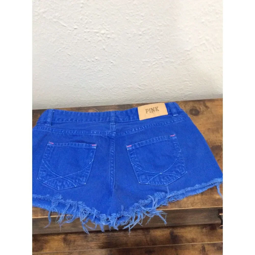 Victoria's Secret PINK shorts cut off Size 4 Blue frayed hem